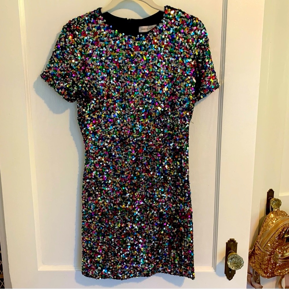 Colorful sequin Dress the Population dress eras tour